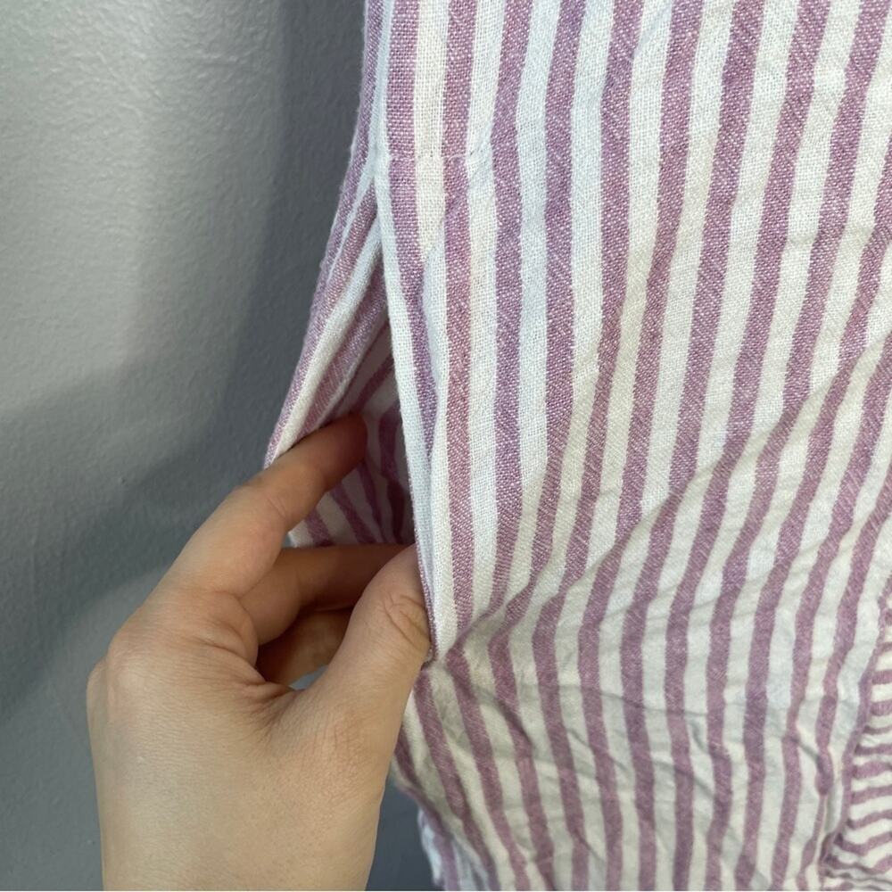 MADEWELL Linen Blend Dress Womens XSmall Striped Mini Summer Trip Coastal Beach - Picture 5 of 10